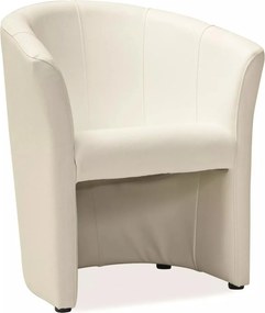 Poltrona TM-1 in ecopelle crema – 67x60x76 cm