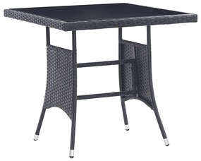 Set da pranzo da giardino 5 pz in polyrattan nero