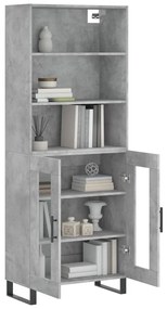 Credenza grigio cemento 69,5x34x180 cm in legno multistrato