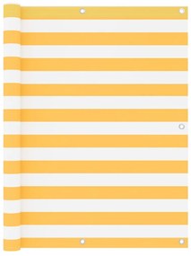 Paravento Balcone Bianco E Giallo 120x600 Cm Tessuto Oxford /