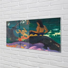 Quadro acrilico Arte delle file sul lago 100x50 cm