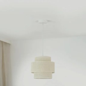 Brilagi - Lampadario a cavo SPACE YUTE 1xE27/15W/230V Ø 25 cm crema/bianco