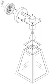 Eglo 98719 - Applique da esterno MIRANDOLA 1xE27/60W/230V IP44
