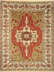 Heriz Tappeto 340 x 270 Marrone (Indian) Annodato A Mano