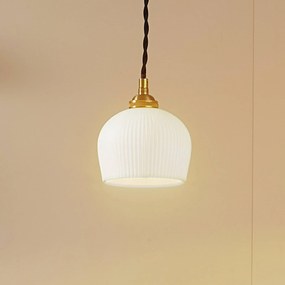 Lampada a sospensione Nolane Lindby, dimmerabile, Bianco / Opale, Soggiorno / Sala da pranzo, Ceramica, Moderno, Lampada a sospensione