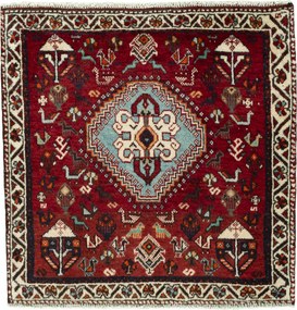 Shiraz Tappeto 70x70 Rosso (Iran) Annodato A Mano