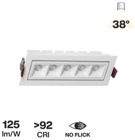 Faro LED da Incasso Bianco 12W Orientabile Foro 155x55mm Colore Bianco Naturale 4.000K