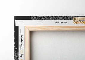 Stampa su tela – Mandala orientale in bianco e nero