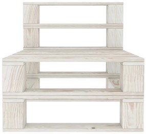 Set Divani da Giardino 6 pz su Pallet in Legno Bianco