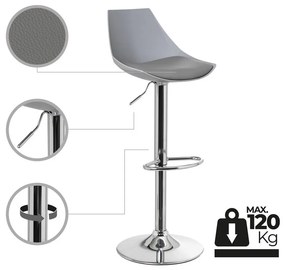Sgabelli da bar grigi ad altezza regolabile in similpelle in set di 2 (altezza seduta 56,5 cm) - Casa Selección