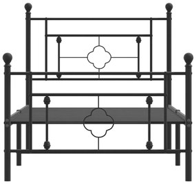 Giroletto con Testiera e Pediera Metallo Nero 90x190 cm