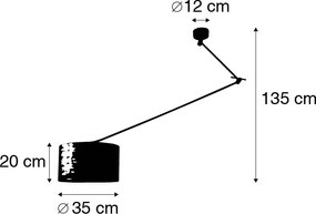 Lampada a sospensione moderna in acciaio con paralume minerale 35 cm - Blitz