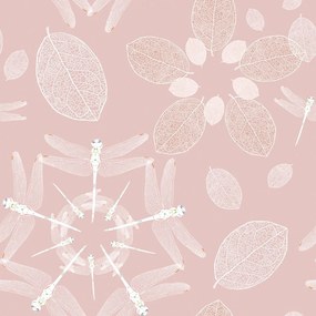 Carta da parati – Libellule rosa nel cerchio Mandala