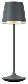 Lampada da tavolo grigio scuro con LED IP65 ricaricabile con stazione di ricarica - Bass