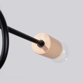 Sollux SL.1478 - Lampadario a plafone EMBER 5xE27/15W/230V nero/beige/faggio