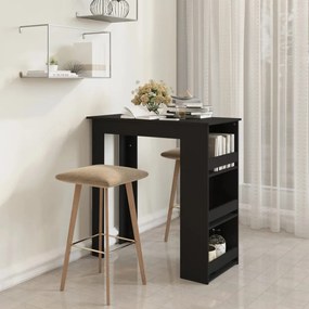 Tavolino Da Bar Con Ripiani Nero 102x50x103,5 Cm İn Truciolato /