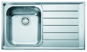 Lavello integrato 1 vasca in inox argento FRANKE Neptune L 51 x L 86 cm, sgocciolatoio a destra