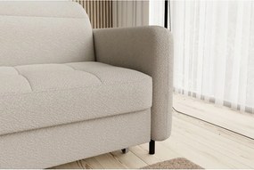 Divano angolare beige allungabile/con contenitore (con penisola a sinistra/con chaise lounge) e rivestimento in bouclé Gomsi – ELTAP