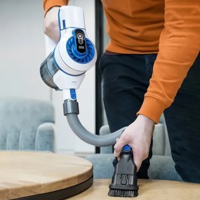 Niceboy ION Hurricane H5- Aspirapolvere a batteria 2in1 150W/2200 mAh bianco/blu