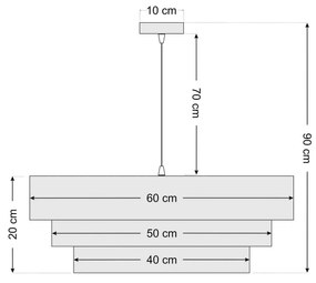 Maco Design Lampada a sospensione Triniti, bianco/argento, Ø 60 cm, tessuto