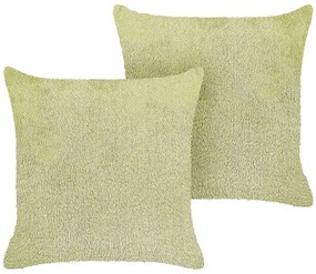 Set di 2 cuscini poliestere verde 45 x 45 cm PILEA Beliani