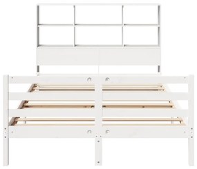 Letto libreria senza materasso bianco 140x190 cm legno di pino