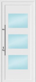 Portoncino d'ingresso 10034 con vetro L 80 x H 210 cm in PVC bianco, apertura spingere a destra