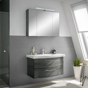 Mobile da bagno sospeso sotto lavabo L 90 x H 49 x P 48.1 cm grigio grafite, 2 cassetti PELIPAL Solitaire