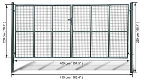 Cancello in Rete per Giardino 415 x 250 cm / 400 x 200 cm