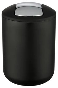 WENKO 21211100 - Cestino BRASIL 14x21 cm, nero/cromo lucido