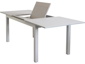 ARGENTUM - set tavolo in alluminio cm 150/210 x 90 x 75 h con 8 poltrone Aulus