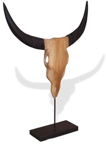 Scultura Teschio Di Toro İn Teak 66x15x88 Cm /