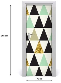Adesivo per porta interna Triangoli colorati 75x205 cm
