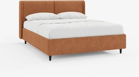 VALKIRIA letto di design con vano contenitore e testiera avvolgente - 2 cuscini imbottiti e tessuto Oeko-Tex®
