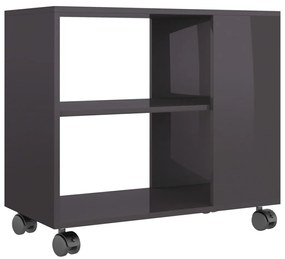 Tavolino da Salotto Grigio Lucido 70x35x55 cm Legno Multistrato