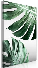 Quadro Monstera Leaves (1 Part) Vertical  Colore Grigio, Dimensioni e Misure 60x90