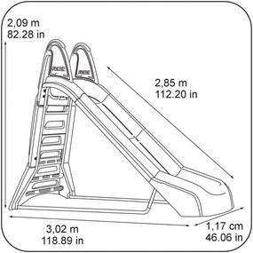 Scivolo con acqua per bambini  da 302 cm