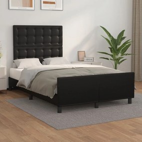 Giroletto Con Testiera Nero 120x200 Cm İn Similpelle /