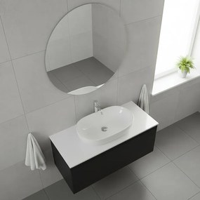 Mobile da bagno sospeso sotto lavabo L 99.5 x H 40 x P 45.5 cm antracite opaco, 1 cassetto Fusion