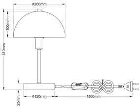 Globo 24009S - Lampada da tavolo ATOMA 1xE14/40W/230V