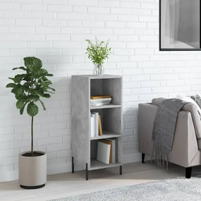 Credenza grigio cemento 34,5x32,5x90 cm in legno multistrato
