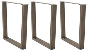 Gambe Per Tavolo Pranzo A V 3pz Naturale 80x(72-73,3)cm Acciaio /