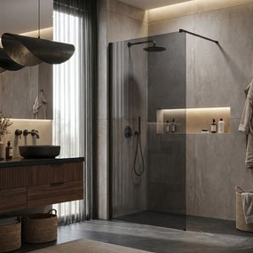 Parete doccia Rea Flexi Grey / Black 80