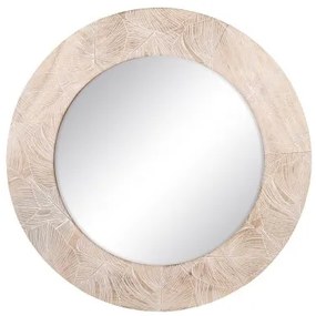 Specchio da parete 76 x 2 x 76 cm Bianco Legno di mango