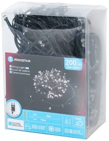 Aigostar - Catena luminosa natalizia LED per esterni 200xLED/3,6W/230V 20m IP44 bianco freddo