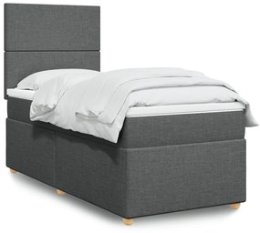 Giroletto A Molle Con Materasso Grigio Scuro 80x200 Cm Tessuto /