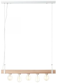 Brilliant - Lampadario a sospensione con filo WHITEWOOD 5xE27/30W/230V