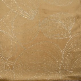 Tovaglia centrale in velluto con stampa lucida di foglie color miele Larghezza: 35 cm | Lunghezza: 220 cm