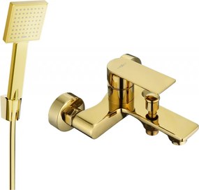 Mexen Royo R45 rubinetto da bagno con set doccia, oro - 7223R45-50