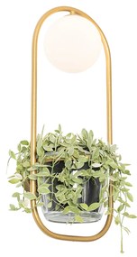 Applique Art Déco oro con vetro bianco - Isabella